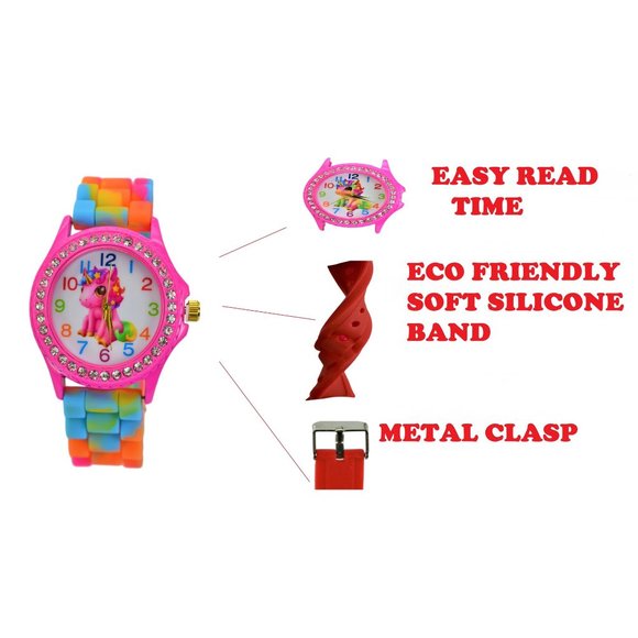 Girls Unicorn Gift Set Stones Watch & Drawstring Backpack. Choose From 3 Colors - Picture 10 of 16